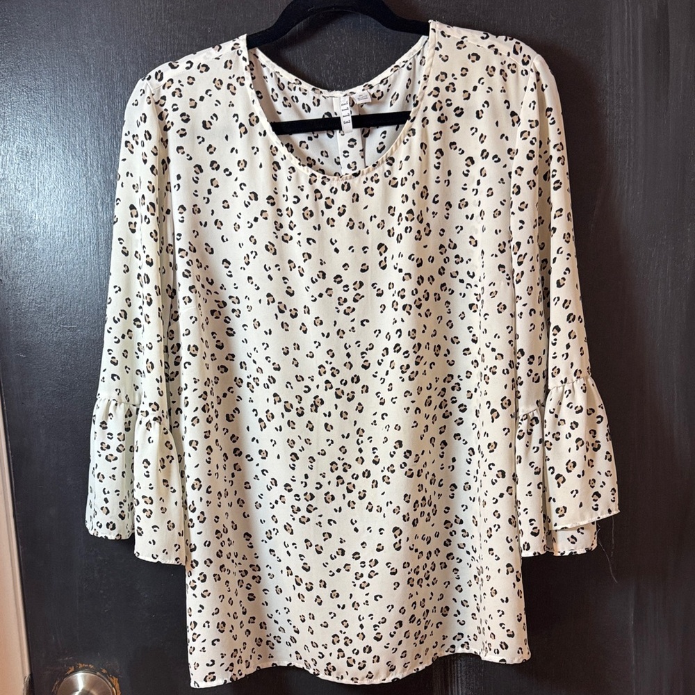 Elle Cream and Black Patterned Blouse